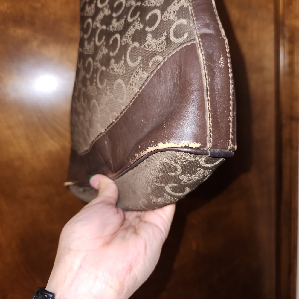 Celine Chocolate Brown Denim Canvas Hobo - Picture 8 of 13